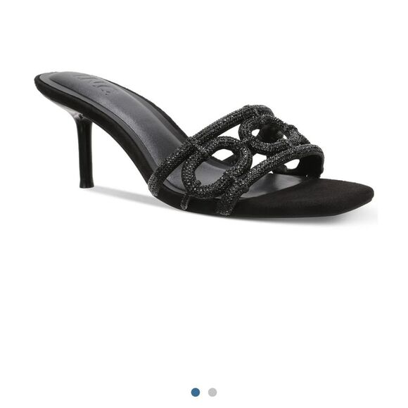 I.n.c. International Concepts Martinaa Slide Elegant Black Kitten Heels Sandals - Picture 1 of 3
